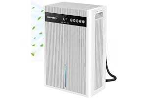 Homtronics Elektrisk Avfuktare 3L, 7 Färgat Ljus, Timer | Avfuktare med Två Dräneringslägen, Avfrostningsfunktion, Bärbar Luf