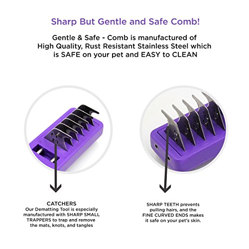 Mat-Remover-by-Hertzko--Designed-with-Sharp-Small-Trappers--Traps-and-Removes-Mats-Knots-Tangles-or-Dead-Hair-Suitable-for-Dogs-and-Cats