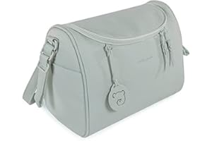 Pasito a Pasito. Yummi Baby Pram Bag Organiser Bag Practical Stylish Large Size Maternity Bag Made of Leatherette Green