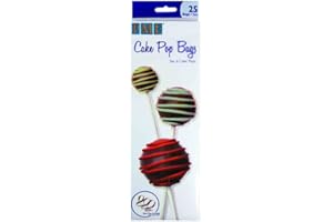 PME BC502 Bustine Trasparenti con Laccetti di Chiusura per Cake Pops, Argento, 8 x 0.1 x 25 cm, 25 unità
