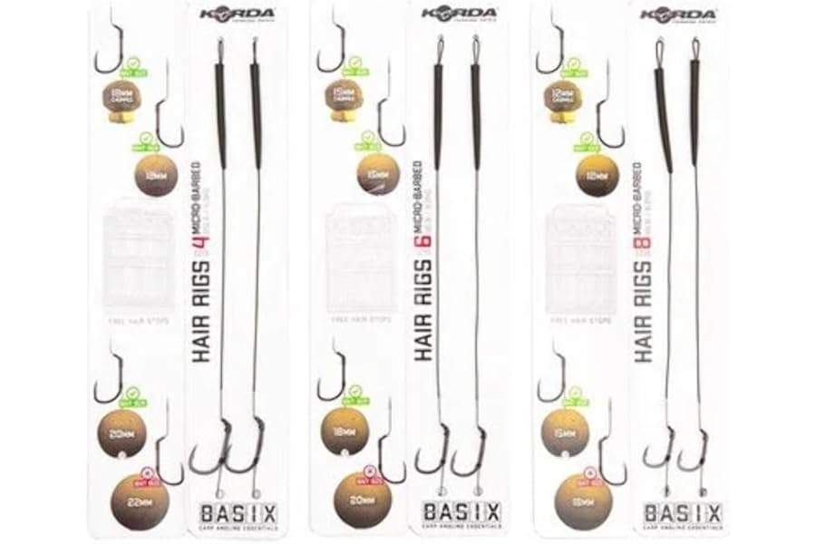 Korda Basix Wide Gape Hair Rigs Barbed Or Barbless