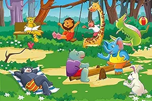 SCPmarts Create Your Desire Vinyl Jungle Garden Kids Peel and Stick Wallpaper (35 x 23 Inch, SCPWF3098661)