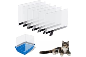 ONCPCARE 6PCS Katzentoiletten-Schild, hohe Seite, Oben offen, Katzentoilette, hält Streu in der Pfanne (Katzentoilette Nicht im Lieferumfang enthalten)