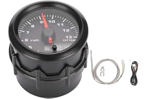 Qiilu Jauge de température des gaz d'échappement, 2in 52mm Jauge de température des gaz d'échappement, 7 couleurs Auto Car Digital LED EGT Meter Jauge de température de gaz avec capteur