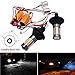 Produktbild FEZZ Auto Tagfahrlicht Blinkerleuchten LED Birnen 4014 66SMD 1156 BAU15S 150 ° Switch LED Birnen 1000 Lumen DRL mit Canbus Decoder Adapter Weiß und Gelb (2 Stücke)