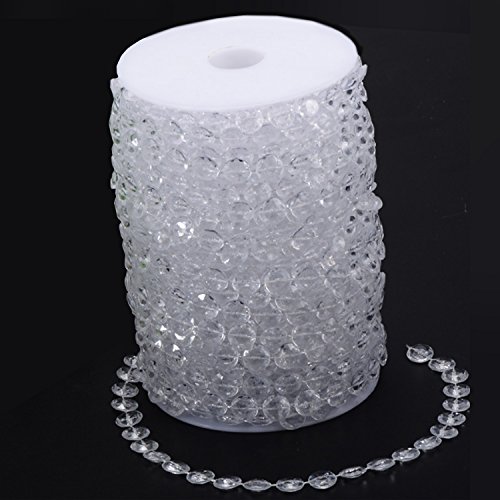 Airkoul 30M Girlande Kristall Diamant Acryl Hochzeit Party hängende Dekoration Perlenvorhang Vorhang Strang (30M, klar) - 2