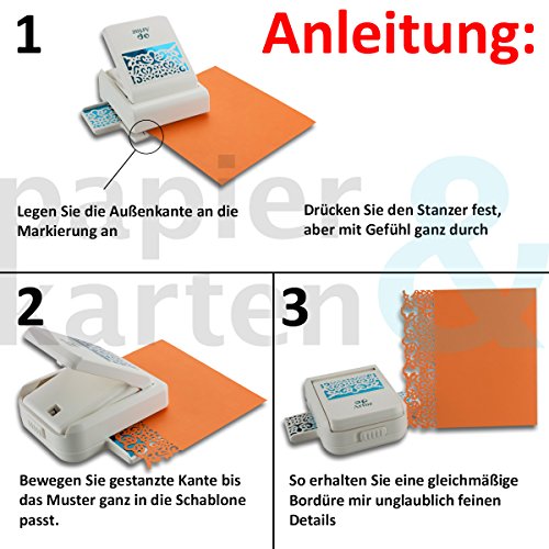 Artoz Borduren Randstanze Papierstanzer – | Kartenstanzer | „Ornamente“ | Stanze-Locher zum Kartenbastels für Geburtstage, Einladungen, Hochzeit und vieles mehr! - 4