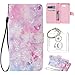 Produktbild für Galaxy A5 2017 Hülle, Glitter Strass Bling Ledertasche Muster Weich PU Schutzhülle für Samsung Galaxy A5 2017 ( A520F ) Flip Cover Wallet Case Tasche Handyhülle mit Lanyard Strap Stand Function Magnetverschluss Etui Schale Credit Card Slots Bookstyle Purse Design Handytasche Lederhülle Schutz Hüllen mit für Samsung Galaxy A5 2017 ( A520F ) +Schlüsselanhänger (R) (5)