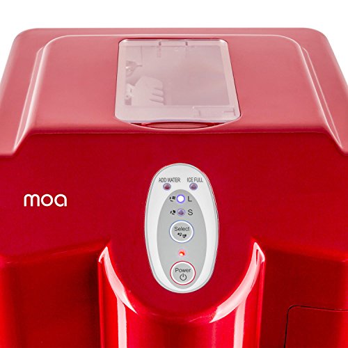MOA Eiswürfelmaschine Eiswürfelspender, FCKW freier Hochleistungskompressor, rot - 3