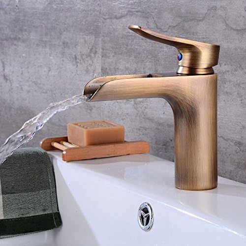 Znzbzt Antique Bathroom Sink Vessel Faucet Basin Mixer Tap On the tub faucet waterfall bathroom faucet hot and cold retro single hole Single Handle Faucet