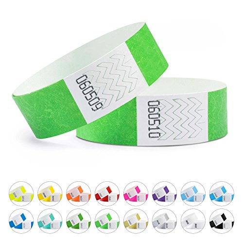 linie zwo    Pack de 100 pulseras de seguridad Tyvek   19 mm  Verde ne  n