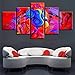 Produktbild Mddjj Abstrakte Drucke Dekoration Home Wohnzimmer Wandkunst Bilder 5 Stücke Ganesha Elefant Gott Leinwand Malerei Modularen Plakatrahmen Wohnzimmer Dekoration