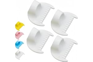 ZEPHYRHOME Set da 4 Fermapunto e Calibro per Cucire Mini Righello da Dito per Cuciture Uniformi Strumento per Cucito Manuale in Plastica con Guida Ergonomica per il Pollice Accessorio da Cucito per Quilting4mm