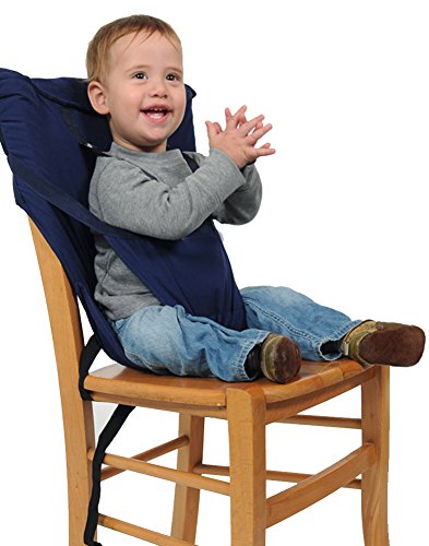 MissFox Portable Baby High Chair Washable Travel Sacking Seat Cover Harness (Dark Blue)