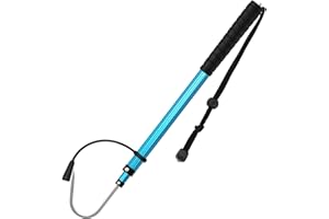 ‎SAN LIKE SAN LIKE Teleskop Gaff Haken Speer Haken Einziehbar, Aluminiumlegierung Meeresangeln ​Fischgaff mit Landehilfe Speerhaken, Teleskopisches Fischgaff mit Rostfreiem Meer Fischerei Speerhaken,140cm Grau