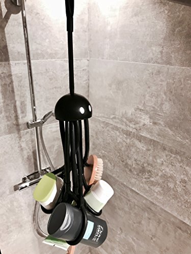 Formverket Shampoohalter Duschgelhalter „Octopus“ ca. 33 cm lang zum Hängen verstellbare Schlaufen Latex, schwarz - 4