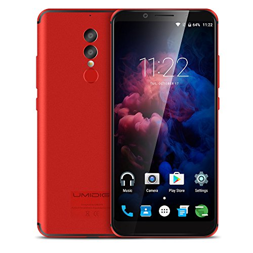 UMIDIGI S2 Smartphone 4G Android 6.0 (Helio P20 Octa Core 2.3GHz, 6.0â€ 18:9 Schermo, 4GB RAM 64GB ROM, 13MP+5MP+5MP Camera, Fingerprint ID, Dual SIM, 5100mAh Batteria, GPS, WiFi) Rosso