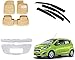 Auto Pearl Premium Quality Car Accessories Combo of Car Floor Foot Mats 4D Beige. & Chrome Plated Car Front Grill. & Car Rain Wind Door Visor Side Window Deflector. For Chevrolet Beat Type-2 RS.3737.00