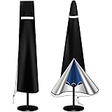 Parasol Cover, Czyan Patio Umbrella Covers for Outdoor Double Layer Waterproof UV-Anti Windproof for Garden Parasol Silver Co