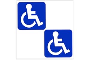 SkinoEu® 2 x PVC Vinyle Autocollants Accès Handicapé Disabled Symbol pour Voiture Fourgonnette Camion B 1