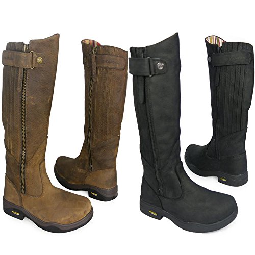 LADIES-KANYON-HORSE-RIDING-WATERROOF-YARD-COUNTRY-LONG-LEATHER-BOOTS-SIZE-UK-3-8