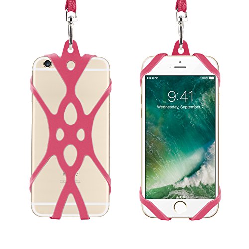 Remeel Handy Lanyard mit universalem HandyhÃ¼lle Halter aus Silikon fÃ¼r iPhone X iPhone 8 iPhone 8plus iPhone 7 iPhone 7plus iPhone 6 6s und auch fÃ¼r alle GrÃ¶ÃŸen von Smartphones (Rosa)