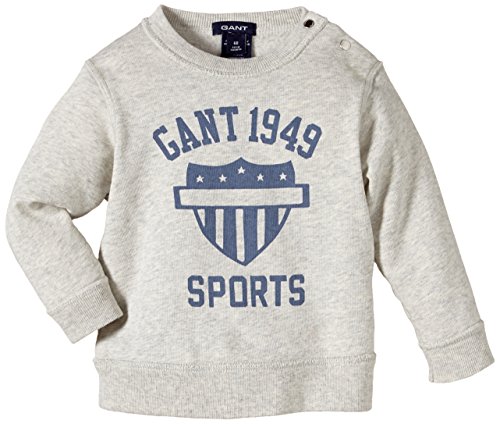 Gant Baby-Boys 706488 W. Gant Sports Crewneck Sweatshirt, Light Grey Melange, 3-6 Months (Manufacturer Size: 68/6 Months)