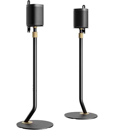 RICOO LH073 Luidsprekerstandaard voor Sonos One en One SL - Robuuste standaard met geïntegreerd kabelbeheer, 1182 x 265 x 265 mm, 1 stuk, zwart