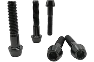 RISON-Titanium Bici Stelo Bulloni in Titanio M4x0.7x25mm, 5pcs Viti per Attacco Manubrio Bicicletta, Vite a Testa Conica Viti Fisse per Stelo Bici, Vite di Fermo Vite per Gambo per MTB/Bici da Strada