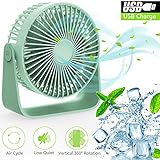 mini lüfter usb ✔【 USB-Ladung】Der tragbare Tischventilator wird über USB mit Strom versorgt. Der Tischventilator mit USB-Anschluss kann Energie sparen und bringt gleichzeitig starke Windenergie. Der Stromverbrauch im niedrigsten Gang beträgt nur 4 W. Der Desktop-Lüfter wird mit dem USB-Stecker geliefert und funktioniert mit jedem USB-Anschluss. Er muss nur an den PC, den Laptop, die Energiebank oder das Handy-Ladegerät angeschlossen werden. Der Tischlüfter funktioniert sofort.