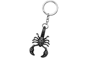 tumundo 1 Acciaio Inossidabile Portachiavi Pendente Accessori Auto Uomo Scorpione Granchio Nero Oro Argento Accessorio