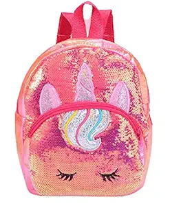 SwooK Sequins Backpack Daypack Rucksack for Womens Little Girls Sequins Large Travelling Outdoor Picnic School College Party Evening Bagpack Daypack Backpack for Little Kid Girls (Rose)