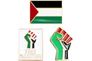 jileijar 3 pines de solapa de Palestina gratis, pines de bandera nacional palestina, pines de botón esmaltados de puño de Palestina, Metal, No es una piedra preciosa