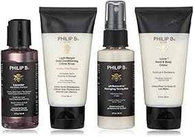 PHILIP B Coffret Cadeau de Voyage, Shampooing, Apr&egrave;s-Sahmpoing, Lotion et Cr&egrave;me pour le Corps