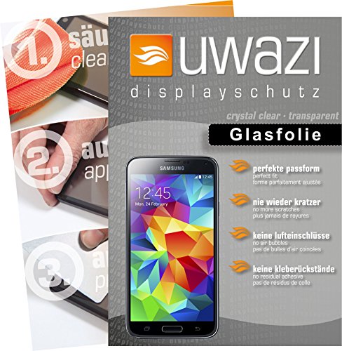 uwazi Samsung Galaxy S5 Semi Glasfolie - gehärtete Schutzfolie mit Spezialbeschichtung gegen Fingerabdrücke