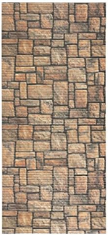 26" x 120" All Design's Cushioned Non-Slip / Rubber Backing 3D Stone Print Orange - Brown Color Aqua Runner / Doormat (easy cut to fit in your Hallway, Bathroom, or Kitchen) AQ584-01-2x10