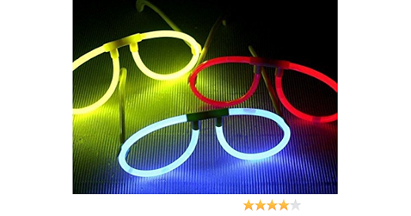 DP DESIGN® OCCHIALI LUMINOSI FLUORESCENTI LED PER FESTE PARTY GLOW  EYEGLASSES CONFEZIONE DA 10 PEZZI : Amazon.it