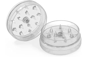 JOY STORE Mini macinino in plastica per tabacco e spezie. Grinder da 30mm per tritare qualsiasi spezia e tabacco. (Bianco)