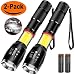 Produktbild iToncs COB Taschenlampe, Magnetic Zoomable LED Torch [2 Stück, Batterie enthalten, wiederaufladbar], mit 6 Einstellbare Modi Wasserfest Super Leichte für Camping Wandern Radfahren Notfall