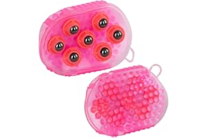 DOBLIT Horse & Pony Grooming Mitt, Dual Sided Massage & Curry Comb Glove, Horse Hair Brush Cleaning and Massager (Pink)