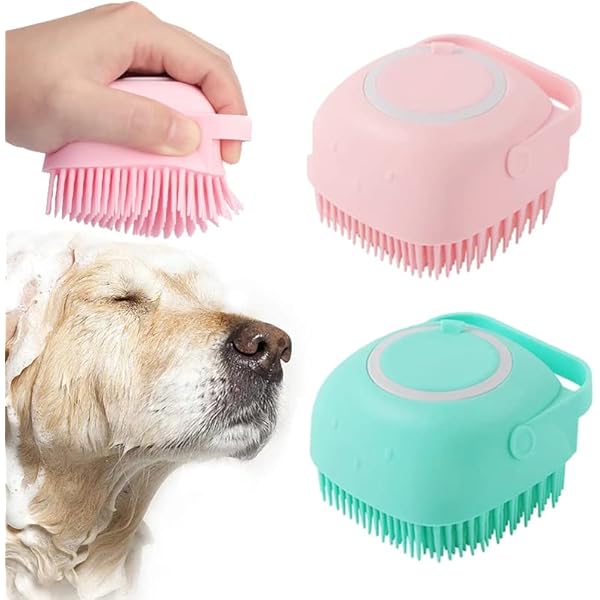 ROPO Double Sided Dog Bath Brush - Long & Short Teeth For Washing And Massaging Dogs & Cats