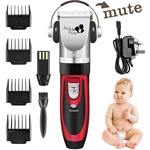 Jack & Rose Profi Elektrische Haarschneidemaschine Wiederaufladbare Haarschneider Set Haartrimmerset Haartrimmer mit 4 Trimmaufsätzen für Kinder und Herren