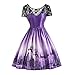 Produktbild Kleid Damen Swing Partykleid,Weihnachten Drucken Lange Frauen Kleider Spitze Weihnachtskleid Christmas Mode Winter Aufstecken RundhalsKleider Minikleid Rock Kleidung Elecenty (S, Lila)