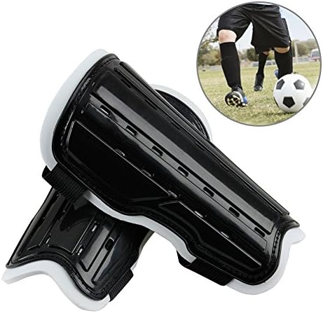 EarthSave Kids Shin Guards, 1 Pair Youth Football Shin Guards Soccer Shin Pads For Youth, Teenagers, Boys, Girls Football Hockey Games Leg Calf Protective Gear (Black)