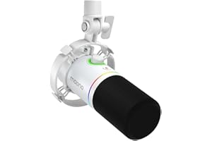 MAONO XLR/USB Dynamic Microphone, RGB Gaming Mic with Software, Mute, Gain Knob, Volume Control and Headphone Jack for Streaming, Podcasting, Recording-PD200X (White)