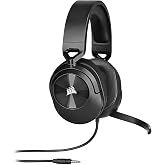Corsair HS55 Surround Gaming Headset (Faux Leather Headphones from Memory Foam, Dolby Audio 7.1 Surround Sound on PC and Mac, Multi