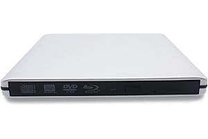 TENGERTANG USB 3.0 External Blu-Ray DVD/BD/CD Drive, Portable Ultra-Thin 3D Blu-ray Player/Writer/Burner Used for The MacBook Pro Air, Apple Mac and So On Various Brand Computer Desktop, Laptop (Silver`)