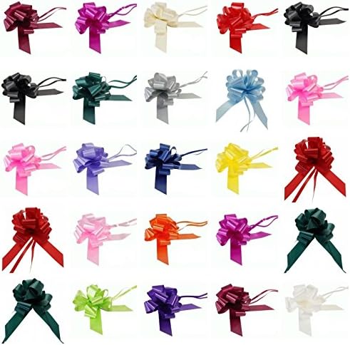 FineTouchGadgets - Ivory 50mm Large Pull Up Bows Wedding Car Kit Decorations Bows + 7M Robbin Florist X 20 (Ivory)