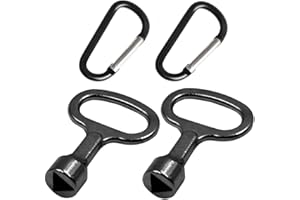 Zeayebsr Chiave triangolare in 2 pezzi Chiave triangolare universale Chiave a 3 punte da 9 mm Chiave triangolare con attacco a D per radiatore Dissuasore per pattumiera Dissuasore per ascensori
