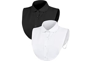 MELLIEX 2-częściowy odpinany kołnierzyk damski, kołnierzyk ze sztuczną koszulą, elegancka, fałszywa półkoszula, kołnierzyk